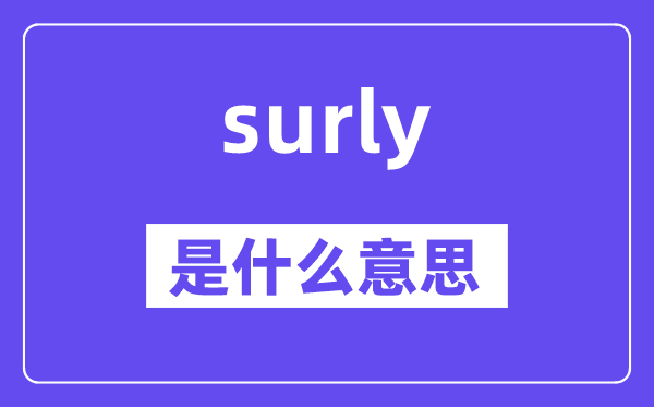surly是什么意思,surly怎么读,中文翻译是什么