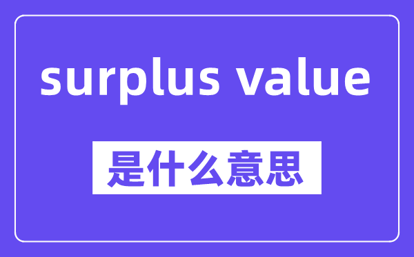 surplus value是什么意思,中文翻译是什么