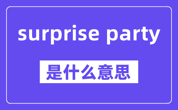 surprise party是什么意思,中文翻译是什么