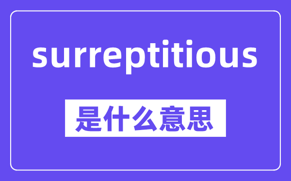 surreptitious是什么意思,中文翻译是什么