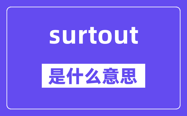 surtout是什么意思,surtout怎么读,中文翻译是什么