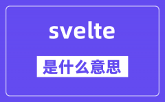 svelte是什么意思_svelte怎么读_中文翻译是