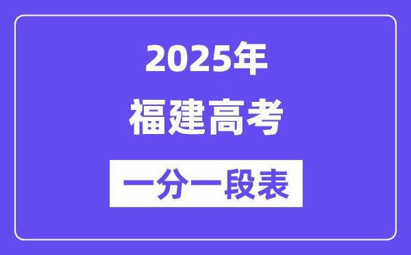 2025福建高考一分一段表,查询位次及排名（完整版）