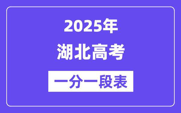 2025湖北高考一分一段表,查询位次及排名（完整版）