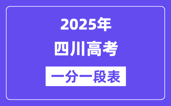 2025四川高考一分一段表,查询位次及排名（完整版）