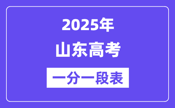 2025山东高考一分一段表,查询位次及排名（完整版）