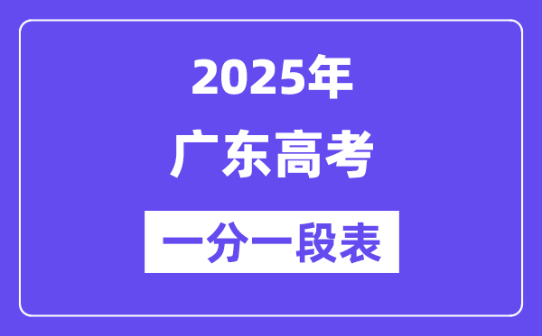 2025广东高考一分一段表,查询位次及排名（完整版）