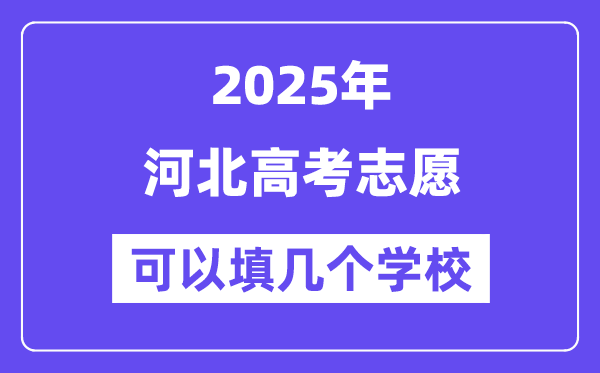 2025河北高考志愿可以填几个学校？附详细填报流程