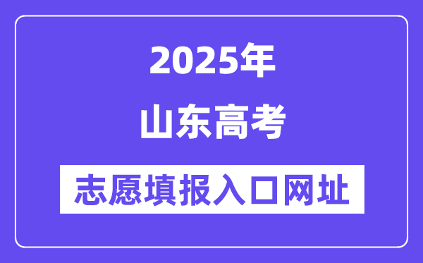 2025年山东高考志愿填报入口官网网址（https://www.sdzk.cn/）