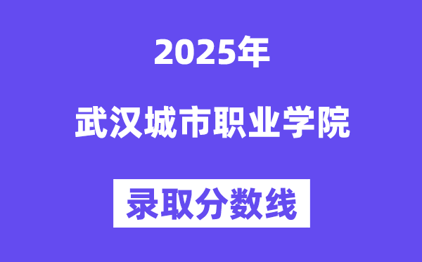 2025武汉城市职业学院录取分数线（含2024年录取情况）