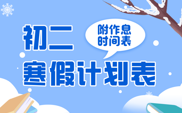 简单又漂亮的初二寒假学习计划表