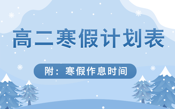 超详细的高二寒假学习计划表,高二寒假作息时间表