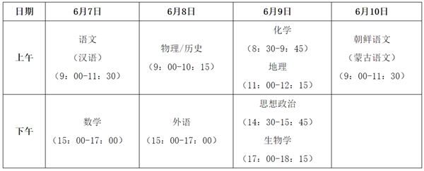 吉林高考时间2026年时间表,各科目具体时间安排一览表