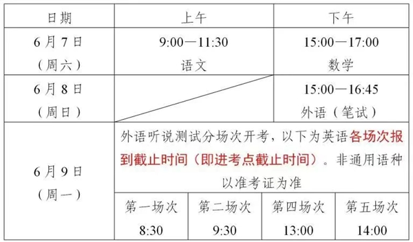 上海高考时间2026年时间表,各科目具体时间安排一览表