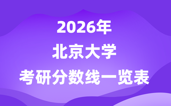 北京大学2026考研分数线一览表(含2025年复试线)