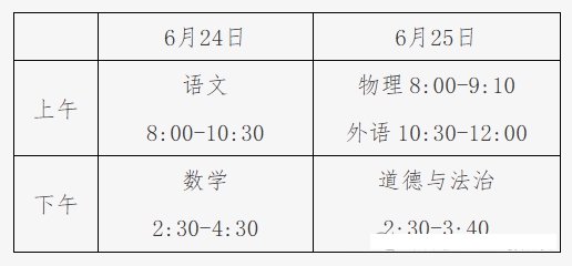 2026年北京中考时间及具体科目时间安排一览表（完整版）