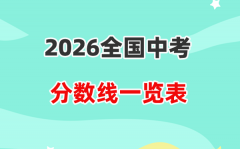 2026全国各地中考录取分数线