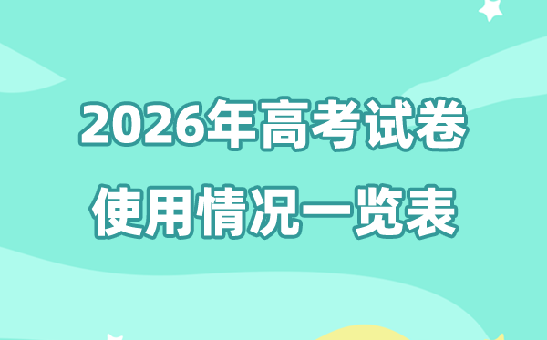 2026年高考有几套试卷,各省份高考试卷使用情况一览表