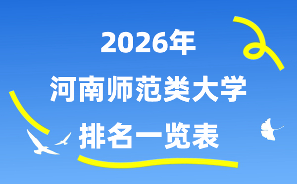 2026年河南省师范类大学排名及录取分数线一览表