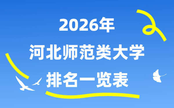 2026年河北省师范类大学排名及录取分数线一览表