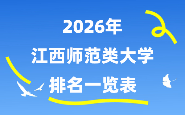 2026年江西省师范类大学排名及录取分数线一览表