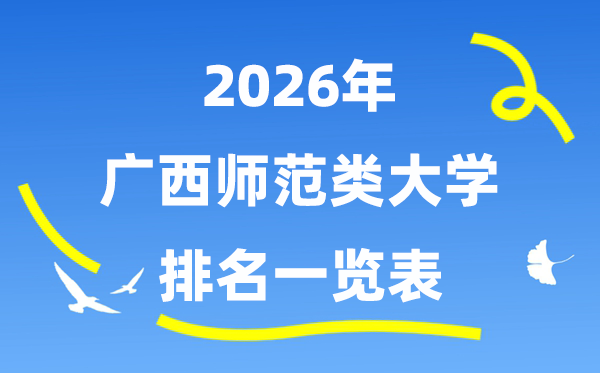 2026年广西师范类大学排名及录取分数线一览表