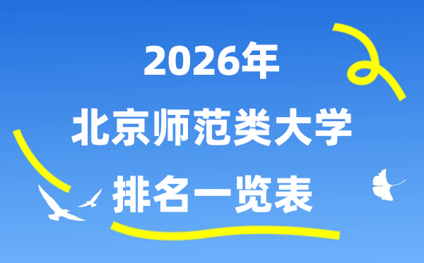 2026年北京市师范类大学排名及录取分数线一览表