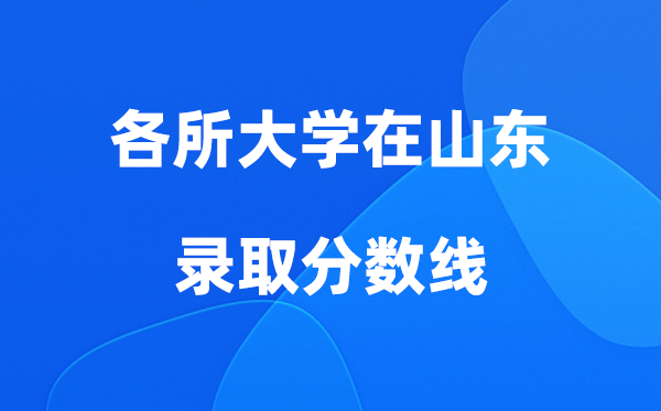 各所大学在山东的录取分数线是多少分（2026年参考）