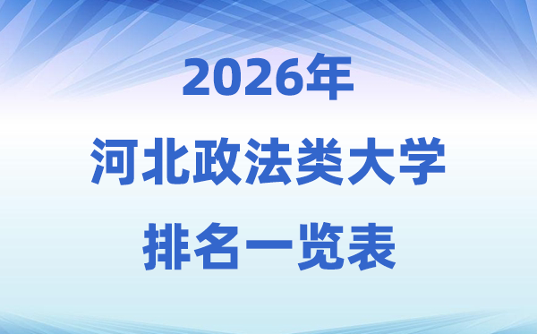 2026河北省政法类大学排名及录取分数线一览表