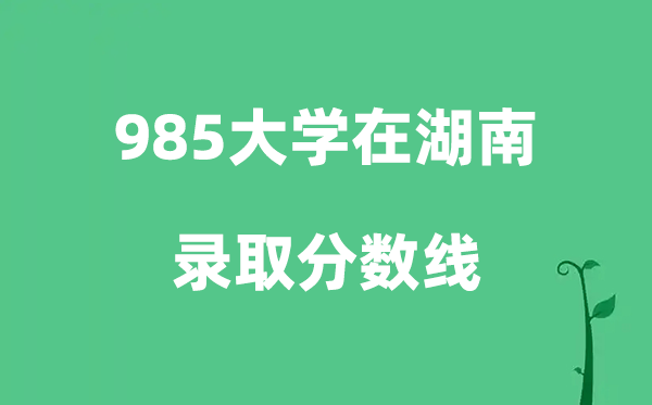 各所985大学在湖南的录取分数线是多少分（2026参考）