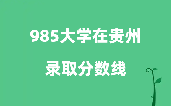 各所985大学在贵州的录取分数线是多少分（2026参考）