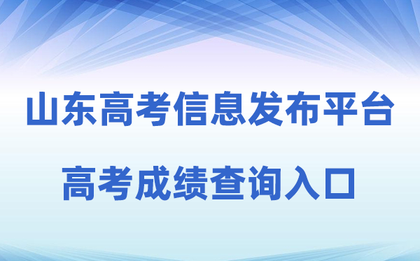 2026年山东省教育招生考试院综合信息发布平台成绩查询入口（https://cx.sdzk.cn）
