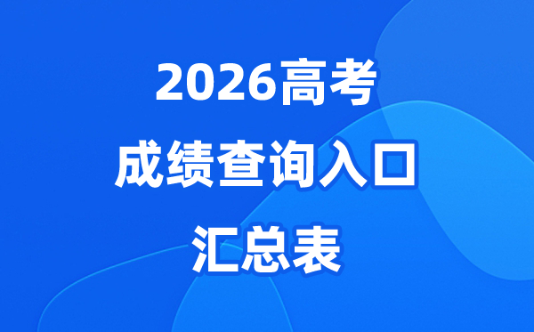 2026年全国高考成绩查询入口汇总表（31省完整版）