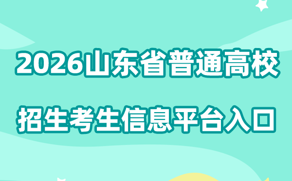 2026山东省普通高等学校招生考试信息平台入口:https://wsbm.sdzk.cn/