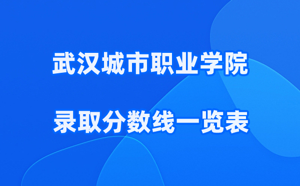 武汉城市职业学院2025年录取分数线一览表:2026最低多少分能上？