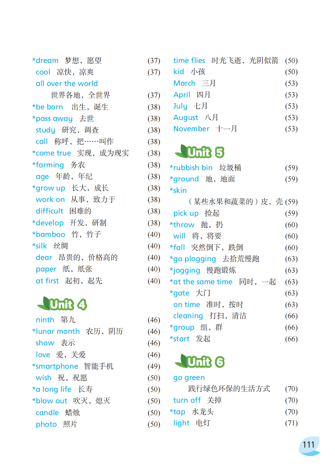 译林版六年级上册英语单词表图片完整版(2026新版)
