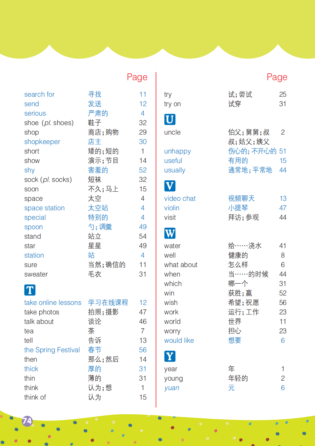 湘少版五年级上册英语单词表完整版(2026新)