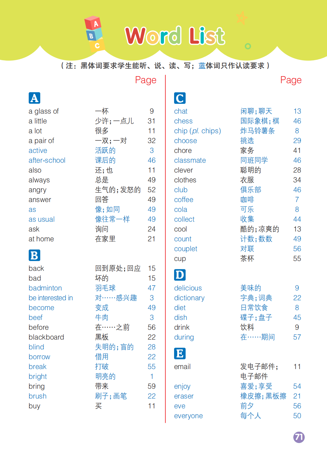 湘少版五年级上册英语单词表完整版(2026新)