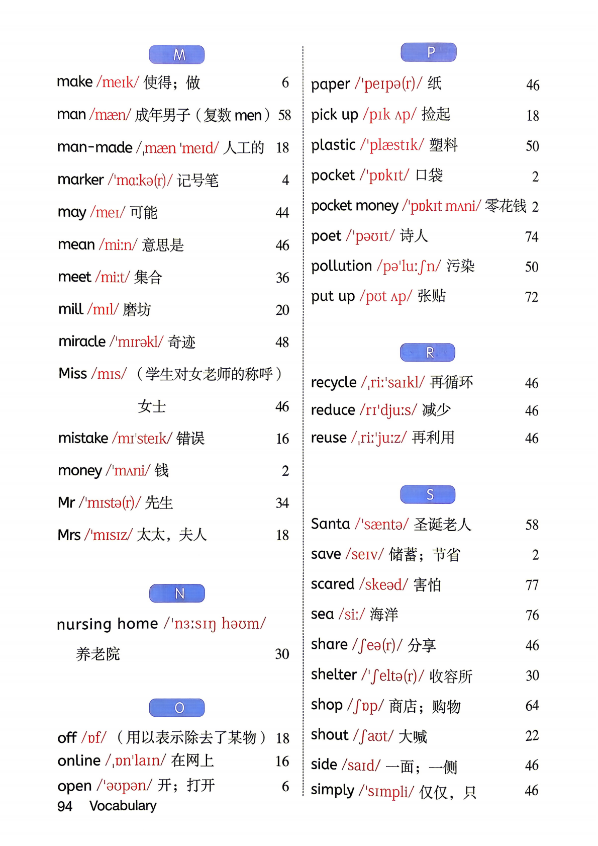新冀教版六年级上册英语单词表/词汇表(2026)