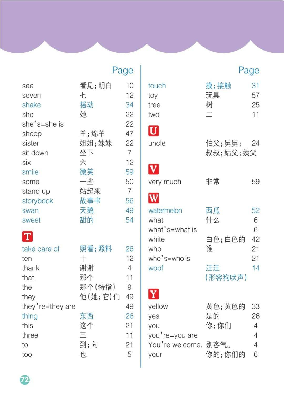 湘少版三年级上册小学英语课后单词表(完整版)