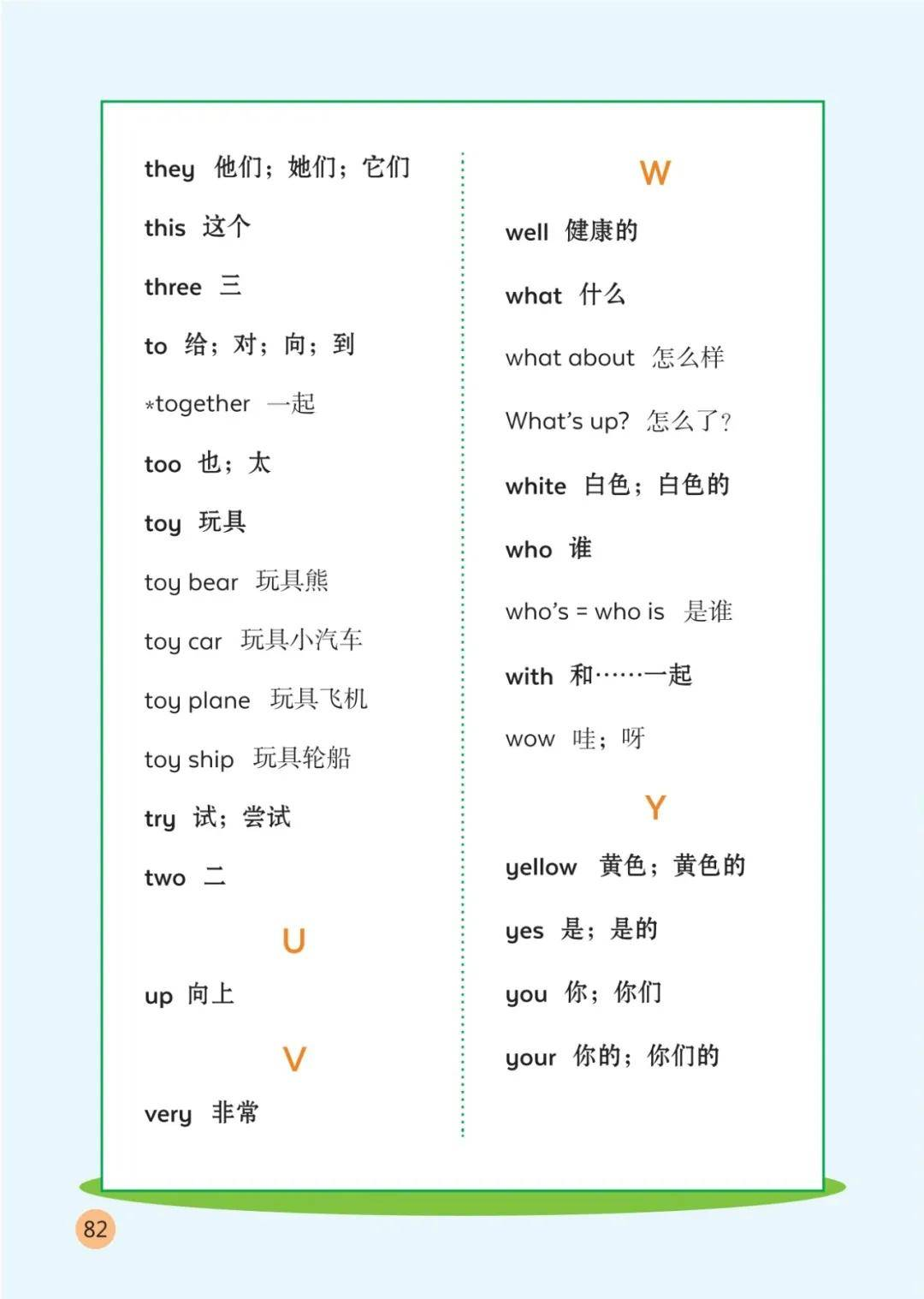 陕旅版小学英语三年级上册课后单词表(完整版)