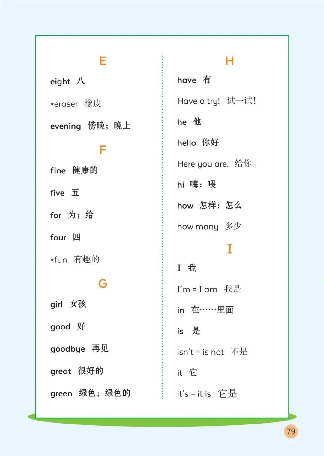 陕旅版小学英语三年级上册课后单词表(完整版)