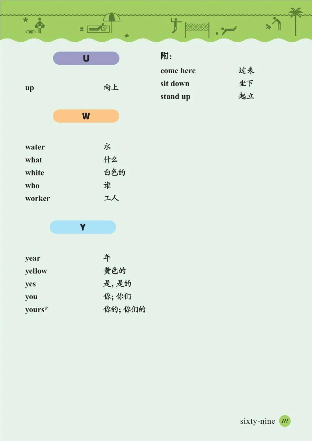 接力版小学英语三年级上册课后单词表(完整版)