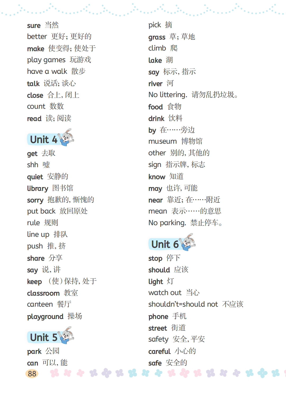湘鲁版四年级上册英语单词表/词汇表(完整版)