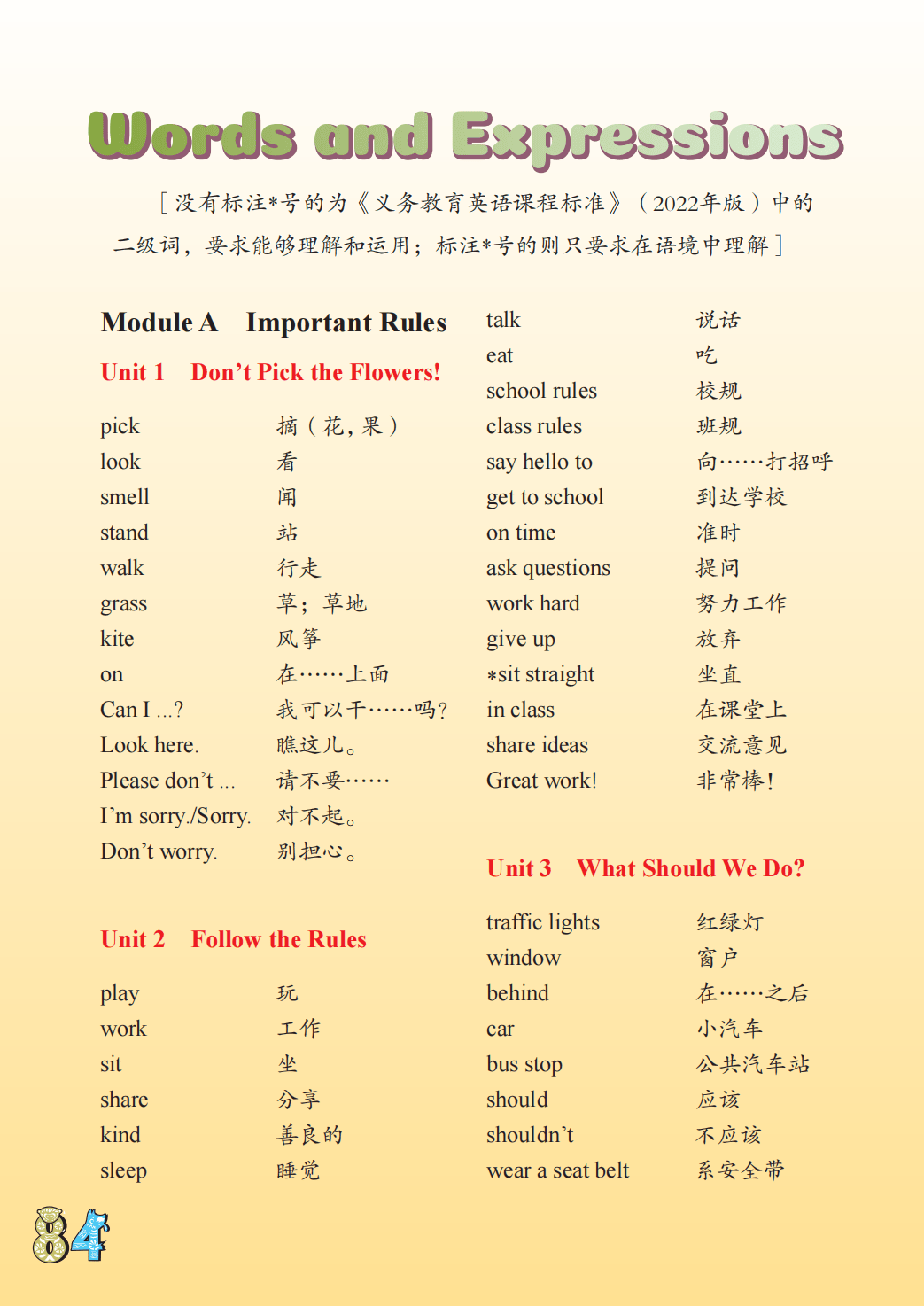 川教版四年级上册英语单词表/词汇表(完整版)