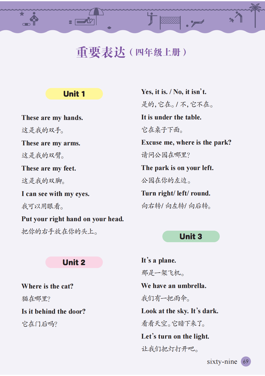 接力版四年级上册小学英语单词表(Unit1-8)