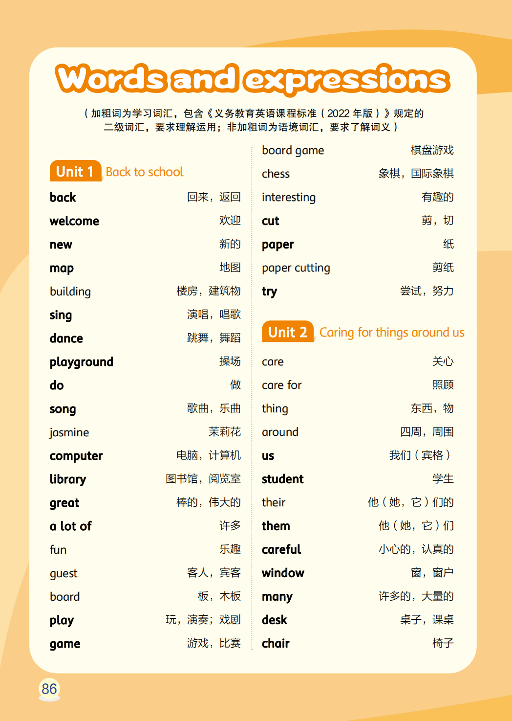 辽师大版四年级上册小学英语单词表(Unit1-6)