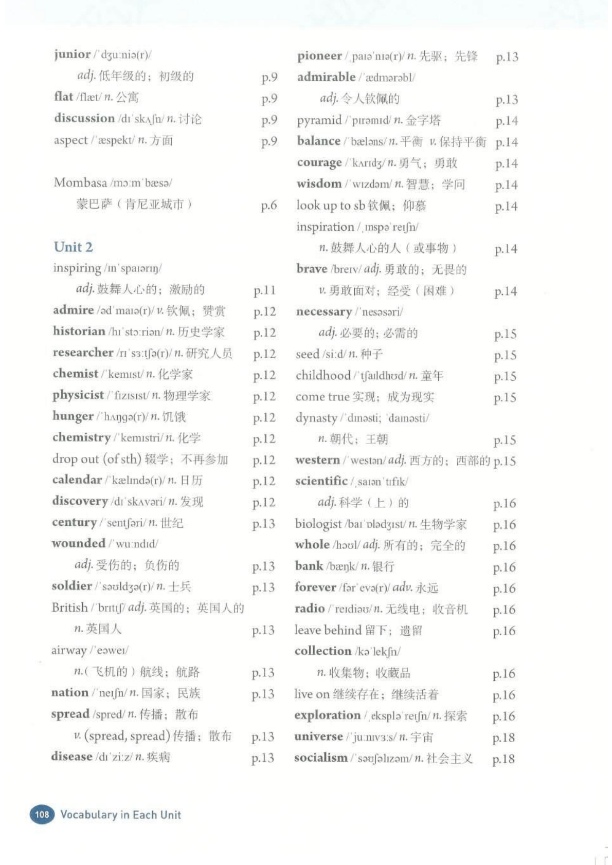人教版九年级上册初三英语单词表/词汇表