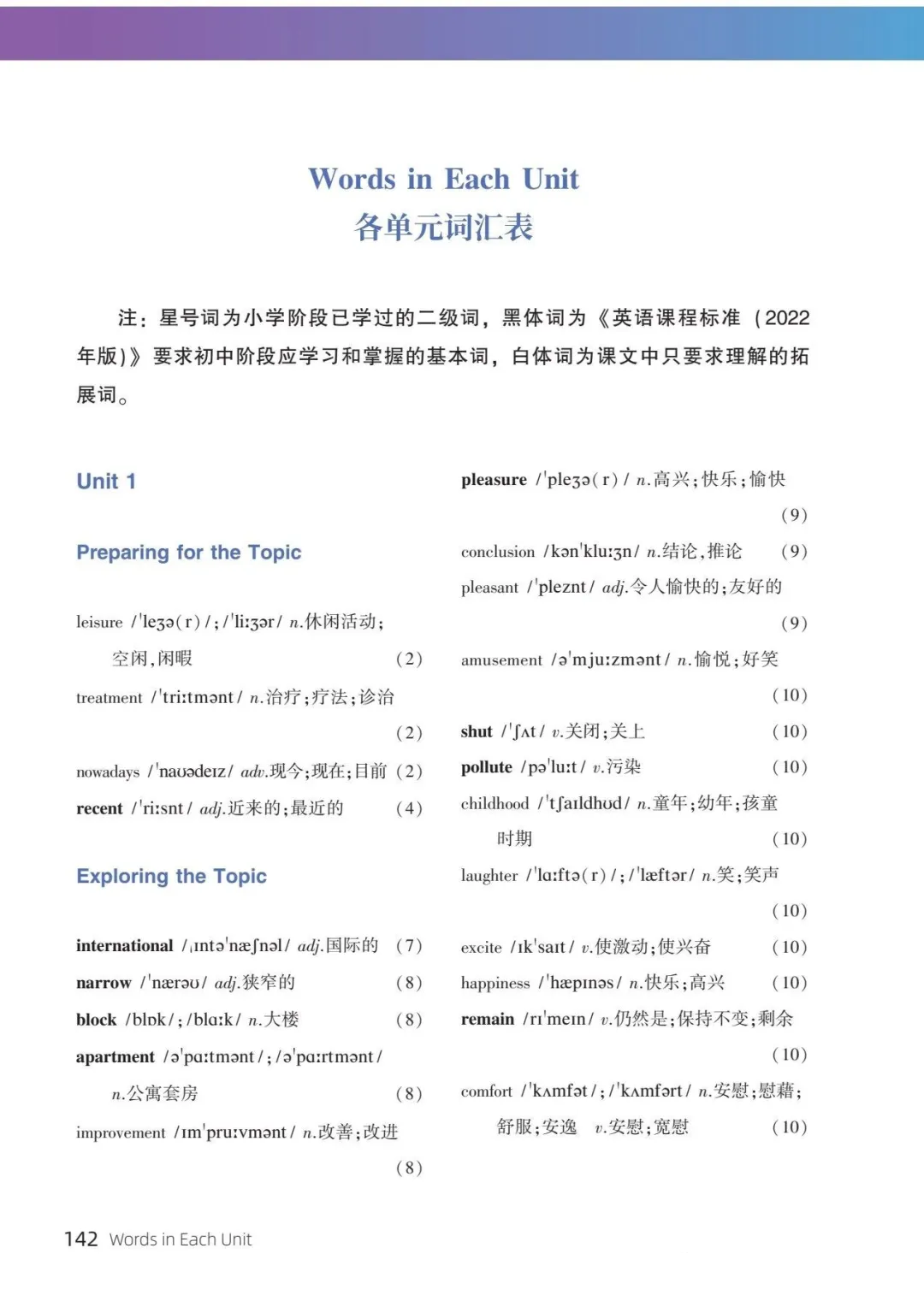 科普版九年级上册初三英语单词表/词汇表