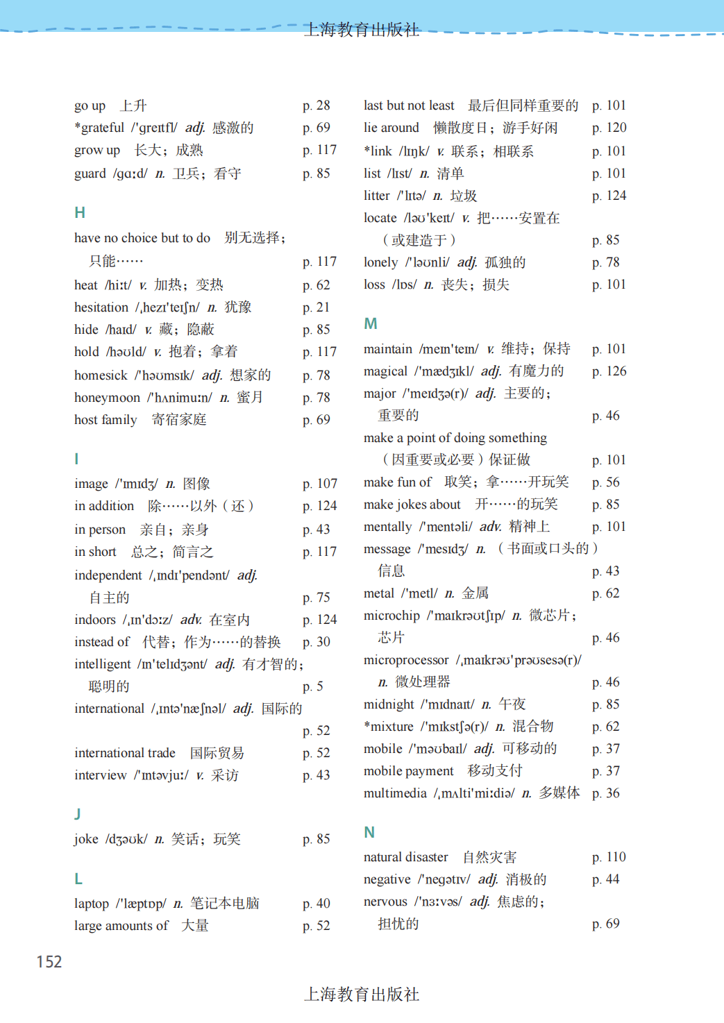 沪教版八年级上册英语单词表,初二词汇表